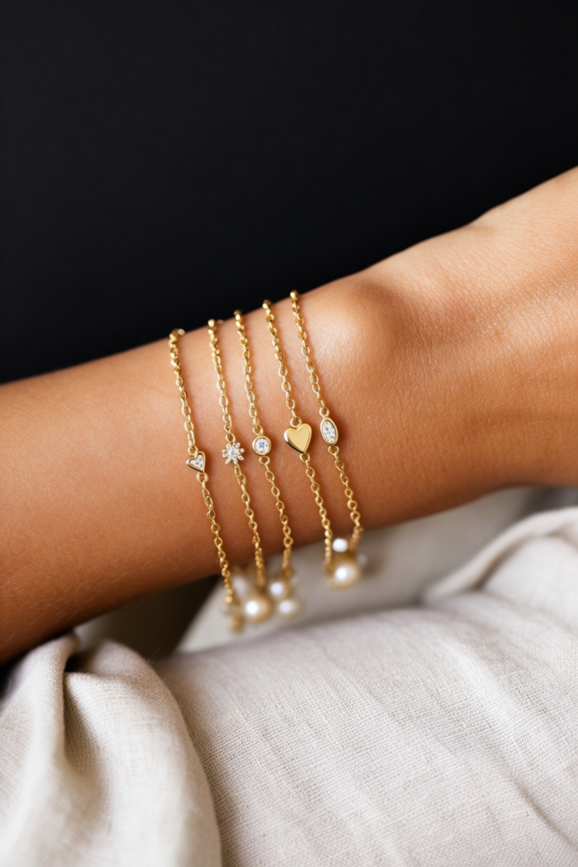 Filigrane Goldketten mit Charms